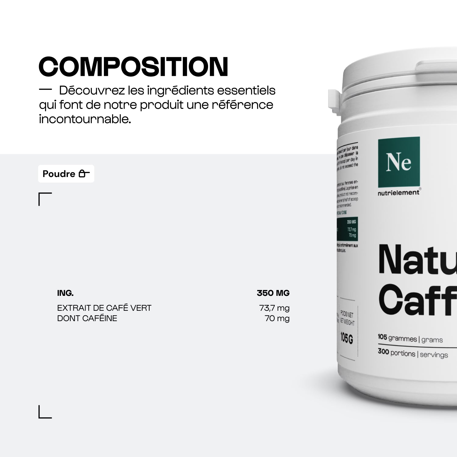 Caffeina naturale in polvere