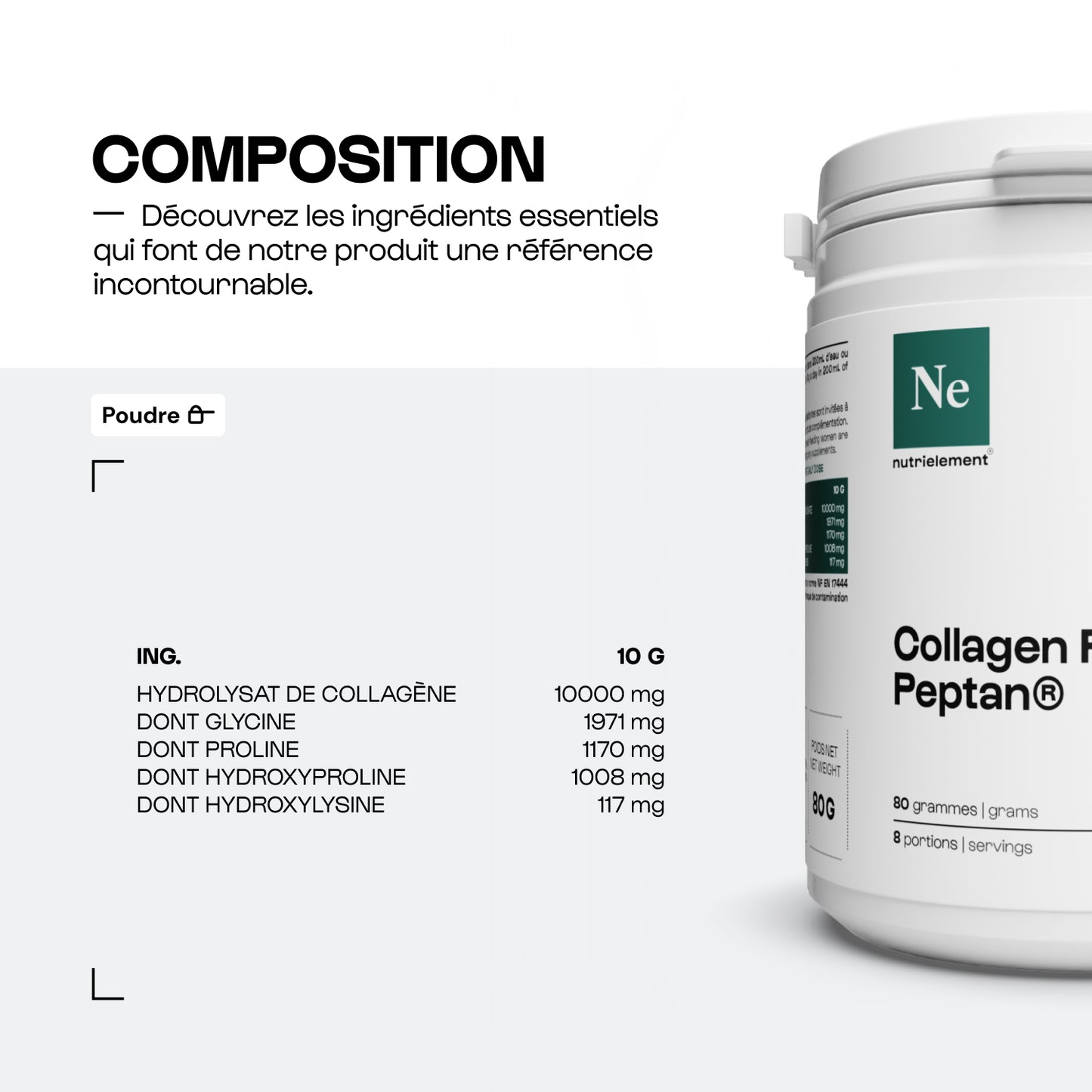 Collagene peptide peptan® 1 in polvere
