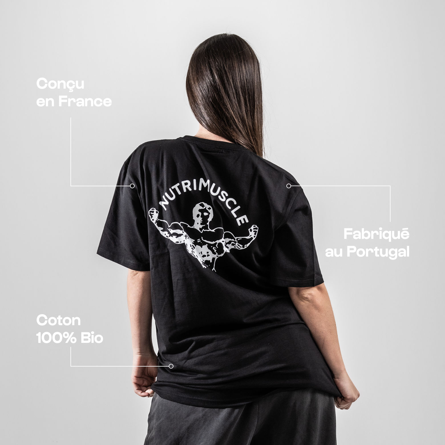 T-shirt nera Nutrimuscle