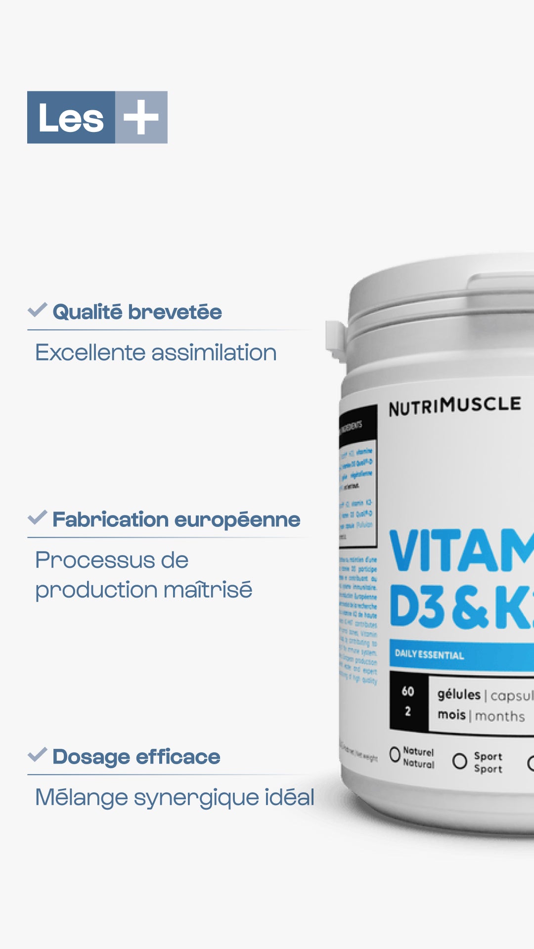 Vitamine D3 + K2-MK7