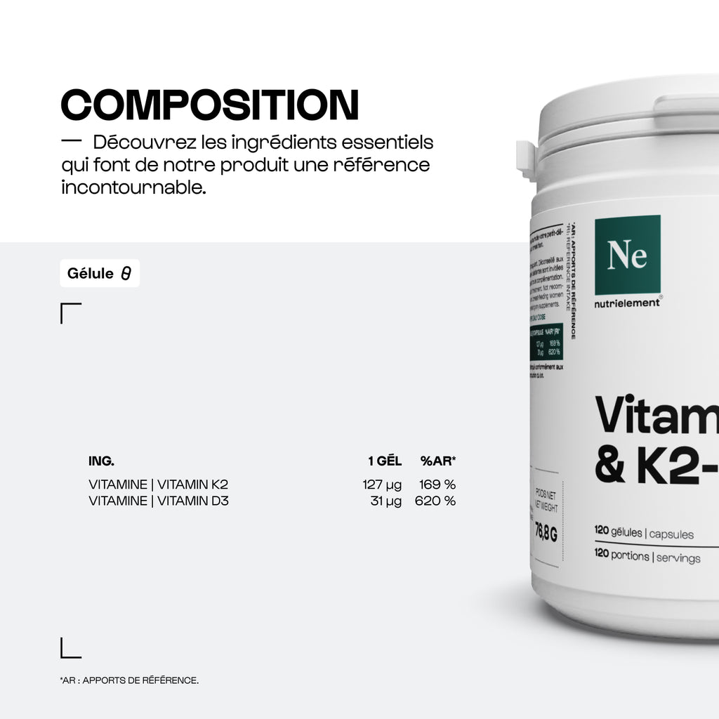 Vitamines D3 + K2-MK7