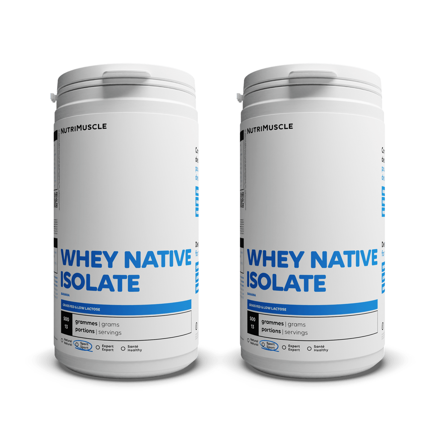Nutrimuscle Protéines Banane / 1.00 kg Whey Native Isolate (Low lactose)