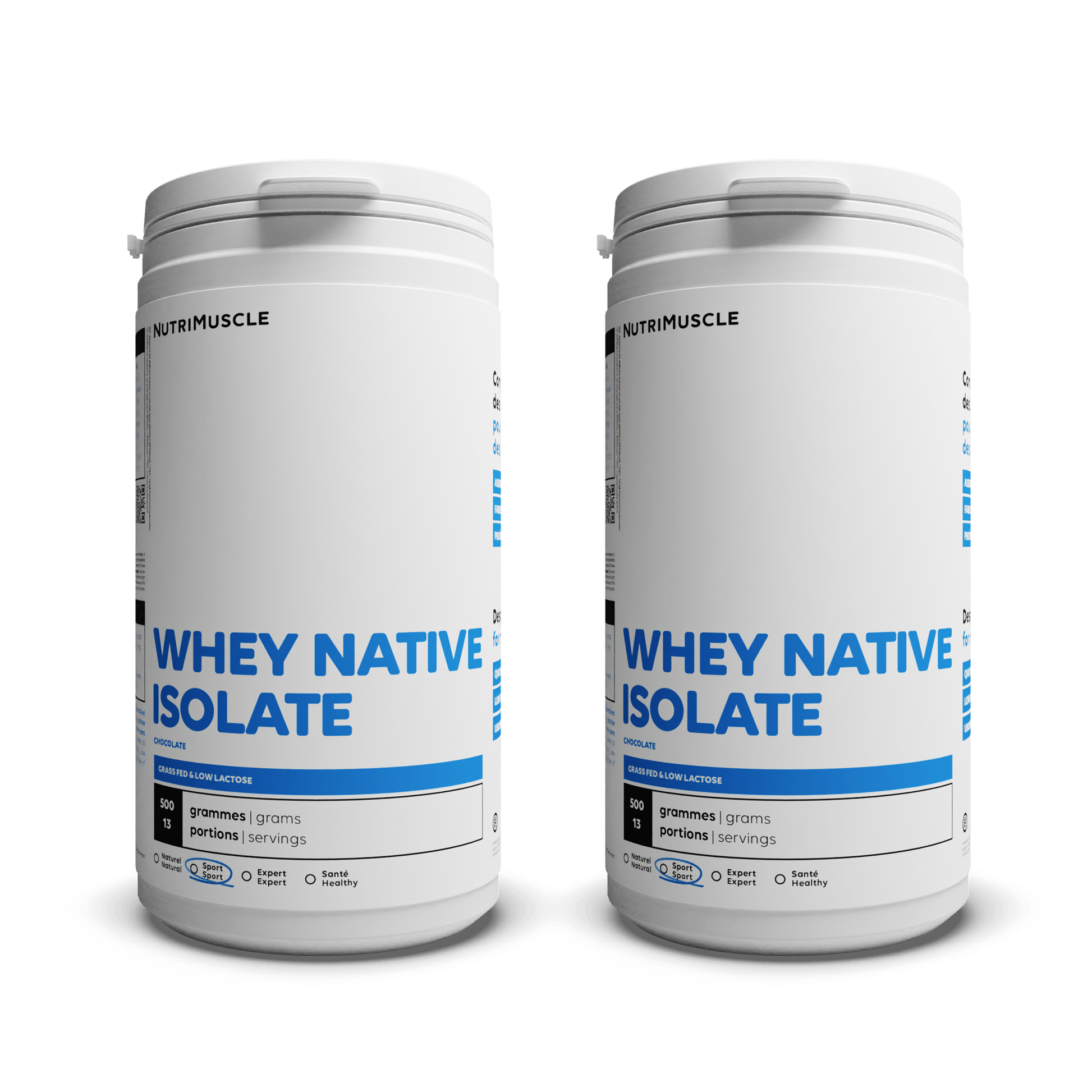 Nutrimuscle Protéines Chocolat / 1.00 kg Whey Native Isolate (Low lactose)