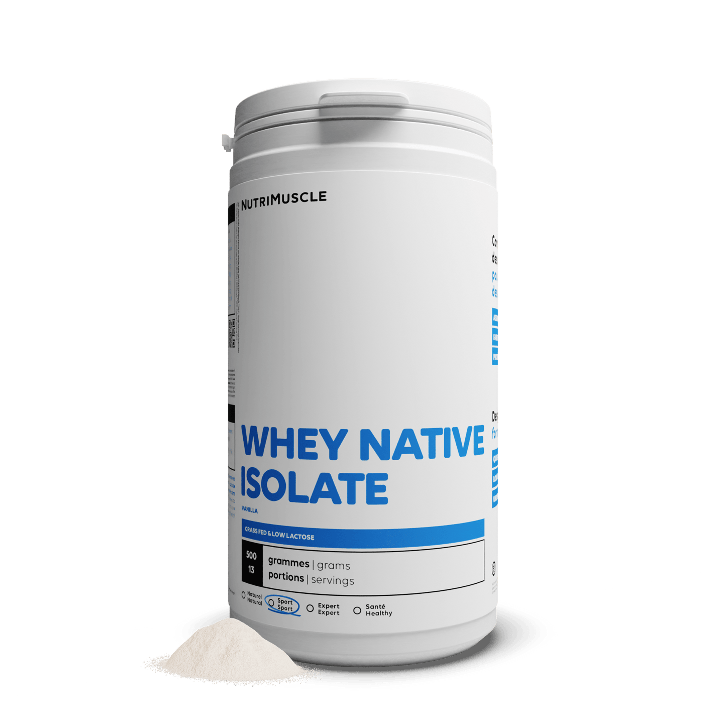 Nutrimuscle Protéines Vanille / 500 g Whey Native Isolate (Low lactose)